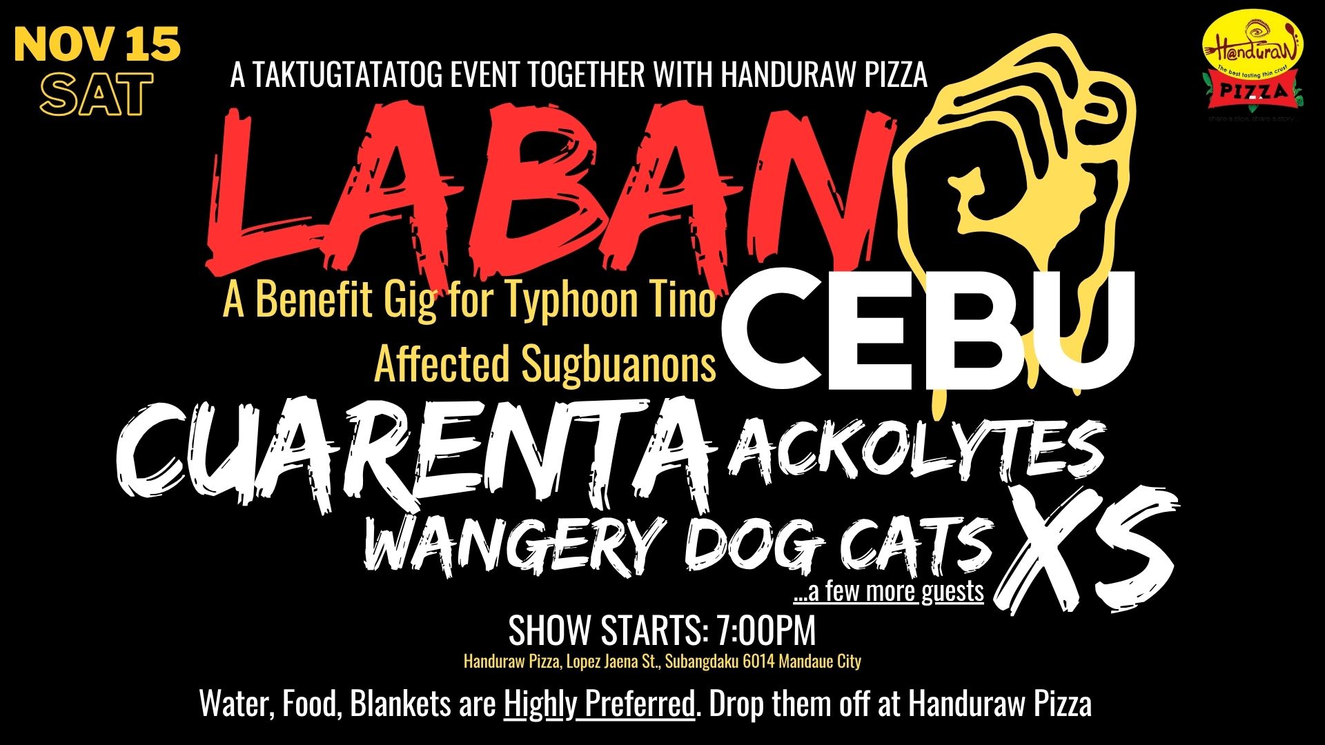 LABAN CEBU A Benefit Gig for Typhoon Tino-Affected Sugboanons