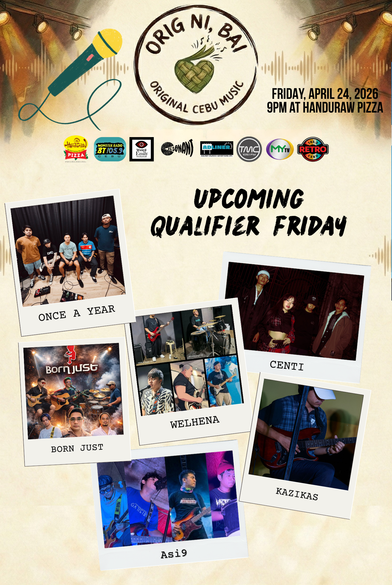 Orig Ni, Bai - Original Cebu Music - Qualifier Friday event poster