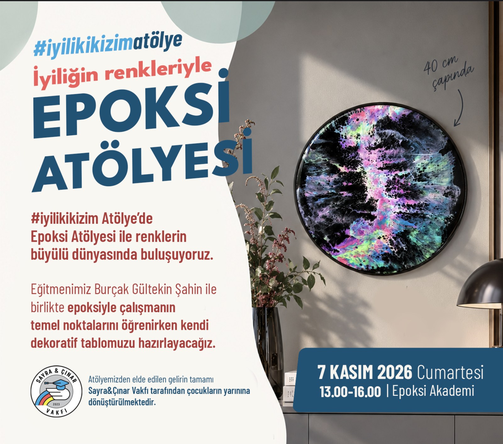 Epoksi Atölyesi: 40 cm Epoksi Tablo Tasarımı