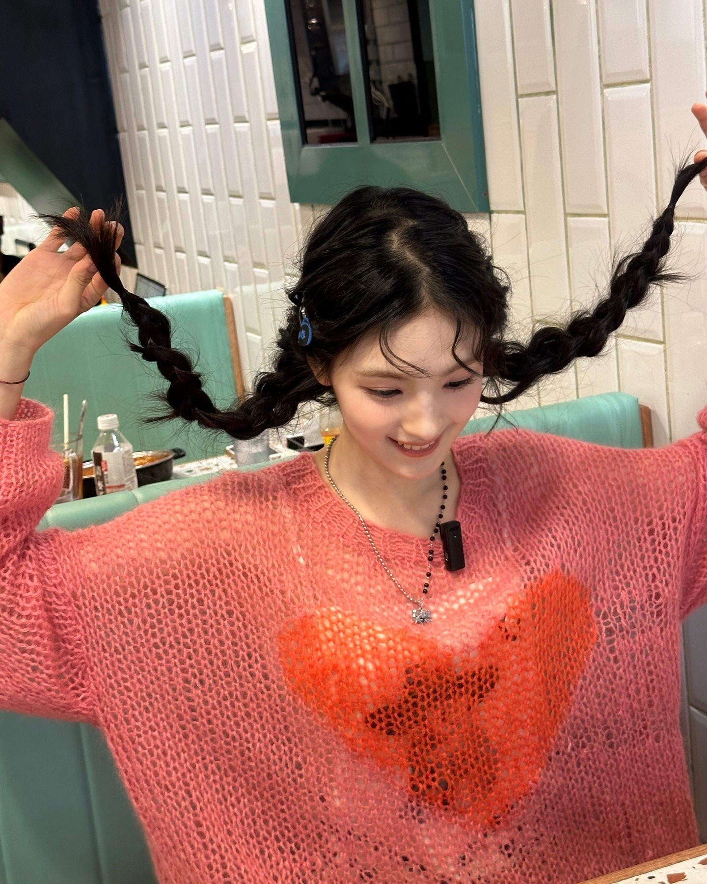 Twin braids styling