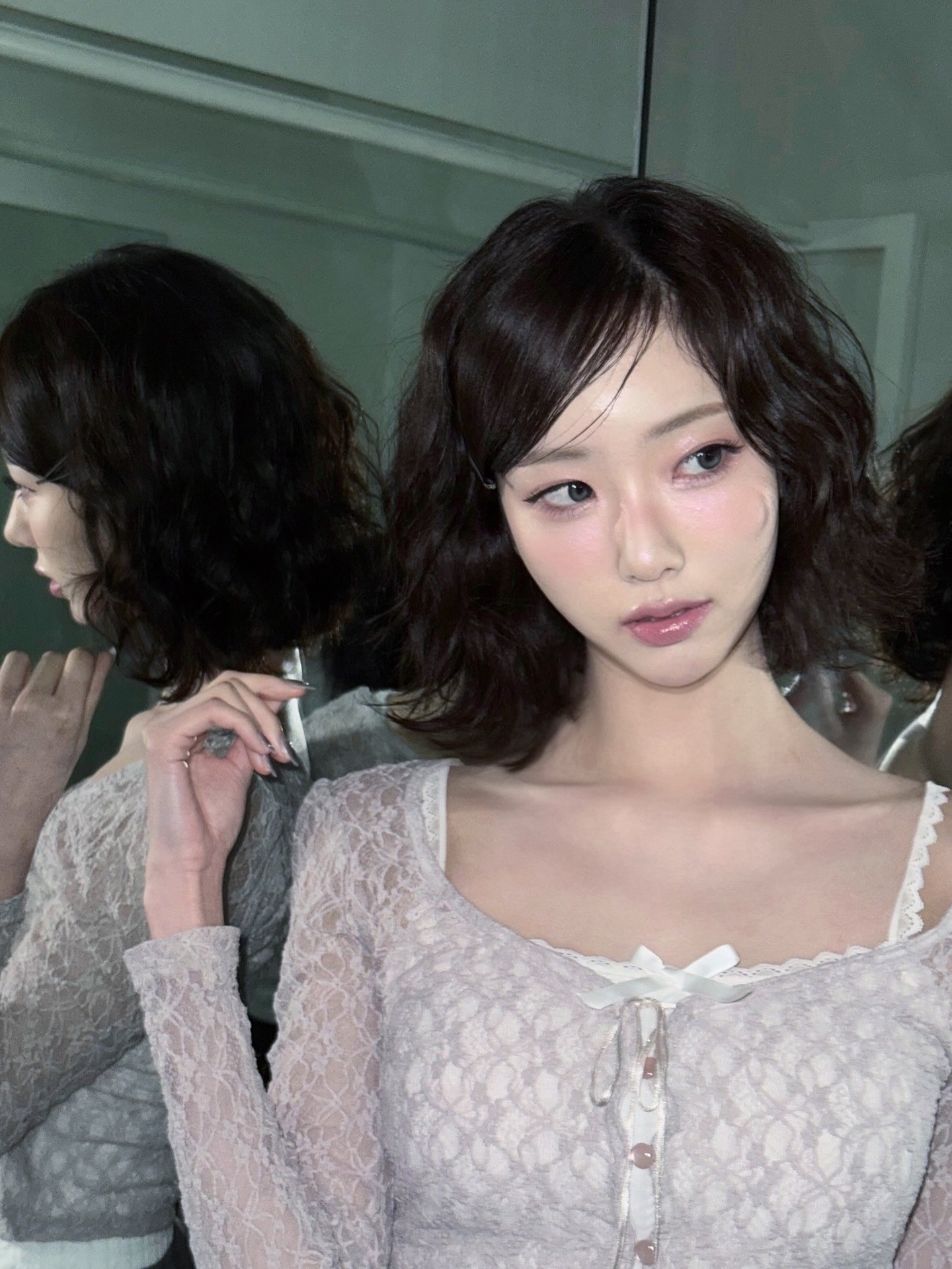 Short curly perm bob