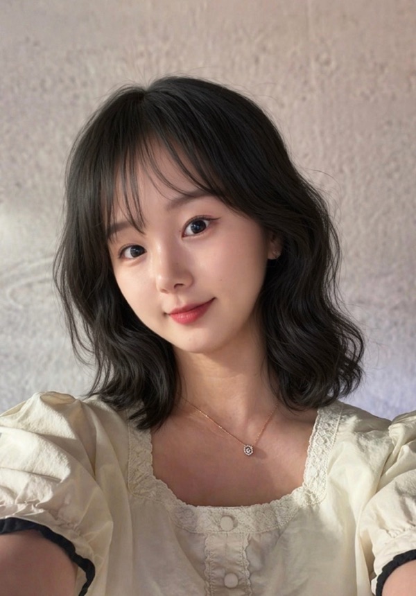 중단발 구름펌 스타일입니다
굵은 웨이브로 거지존기장에서 분위기릉 바꾸고 싶을때 추천드립니다