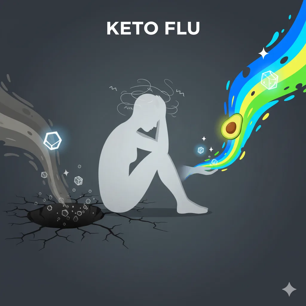 Keto Gribi semptomları, keto adaptasyon süreci, elektrolit takviyesi, MCT yağı, halsizlik ve baş ağrısı çözümü.