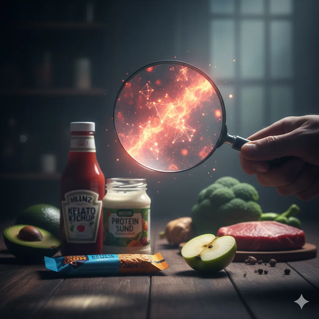 Ketojenik diyette gizlenmiş karbonhidratlar, etiket okuma, gizli şekerler, ketozisi bozan yiyecekler.