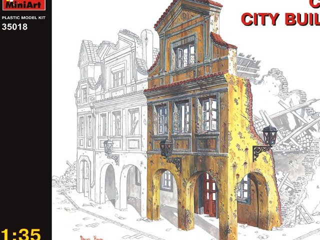 チェコの都市の建物 ジオラマアクセサリー
