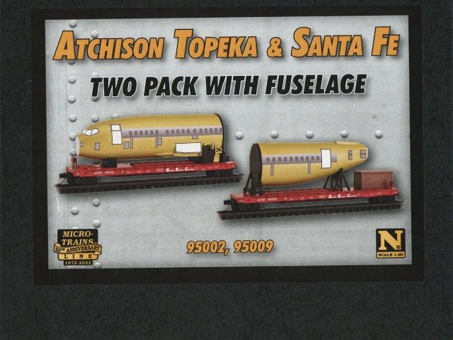 航空機胴体輸送用フラットカー ATSF [AT&SF Two Pack with Fuselage #95002, 95009] (2両セット)