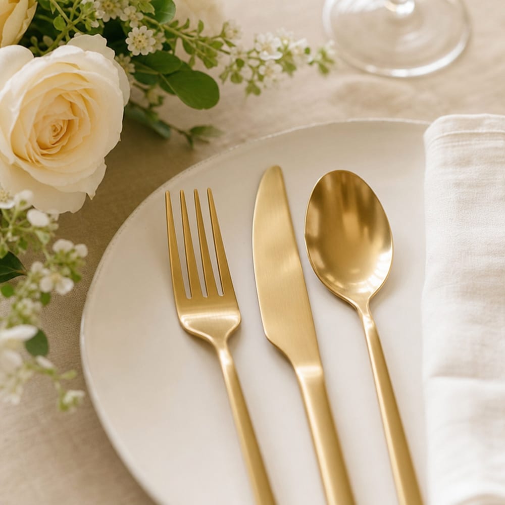 Gold flatware