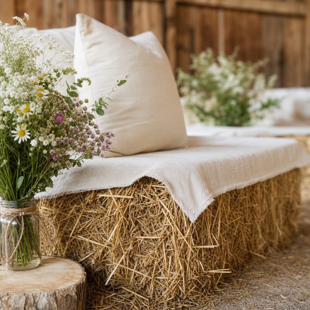 Hay-bale lounge