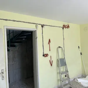 Частичен пакет електроинсталация включва: изработка на канали, полагане на кабели, монтаж на конзоли, разпределителни кутии и други. В цената не е включен монтажът на контакти, ключове, осветителни тела, терморелета и др.