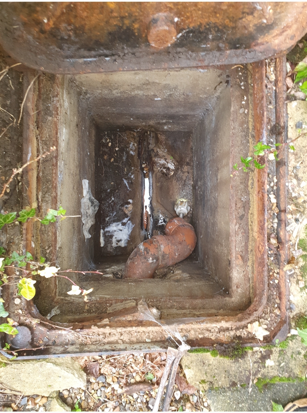 Drain survey camera identifying drainage condition during Sidcup inspection.