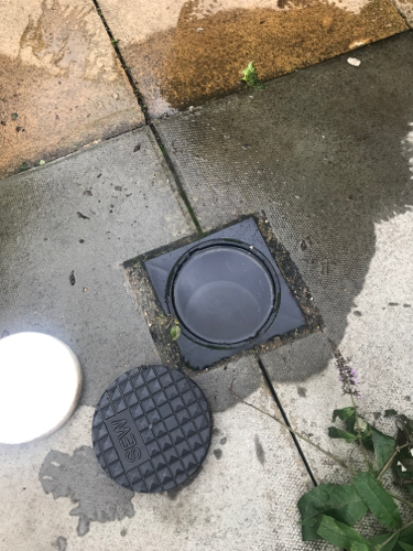 On‑site inspection in Aldershot confirming foul chamber is clear of internal blockage.