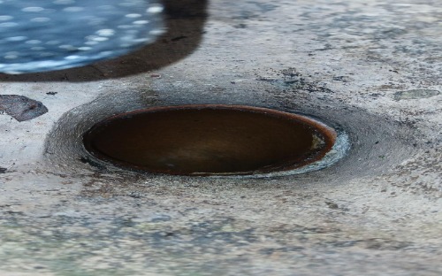 FOG deposits inside the 100mm foul drain before jetting