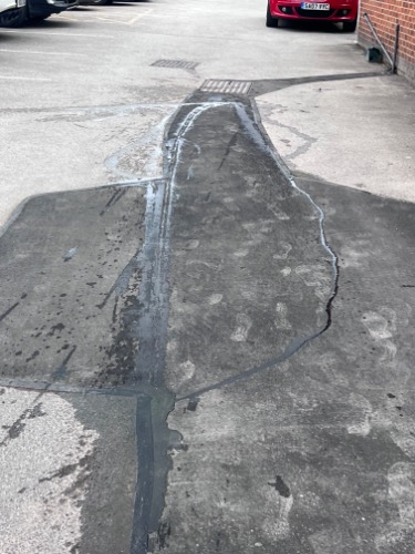 Foul chamber visible before blockage clearance
