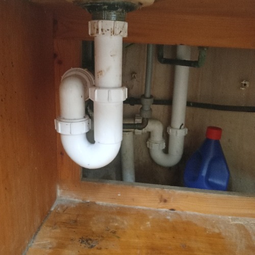Kitchen sink waste pipe cleared using electro-mechanical equipment at a property in Lewes, East Sussex.