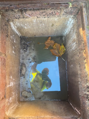 Drainage system accessed prior to high-pressure jetting works at a property in Sevenoaks, Kent.
