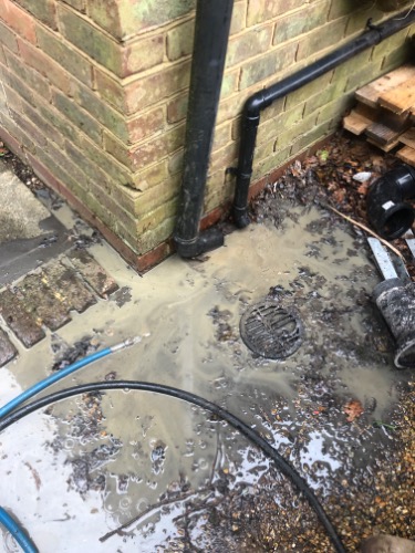 Drain position located using CCTV sonde and trace equipment in East Grinstead RH19.