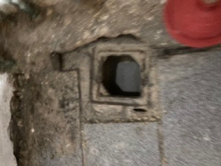 Internal gully identified and accessed during blockage clearance at the Ilford property.