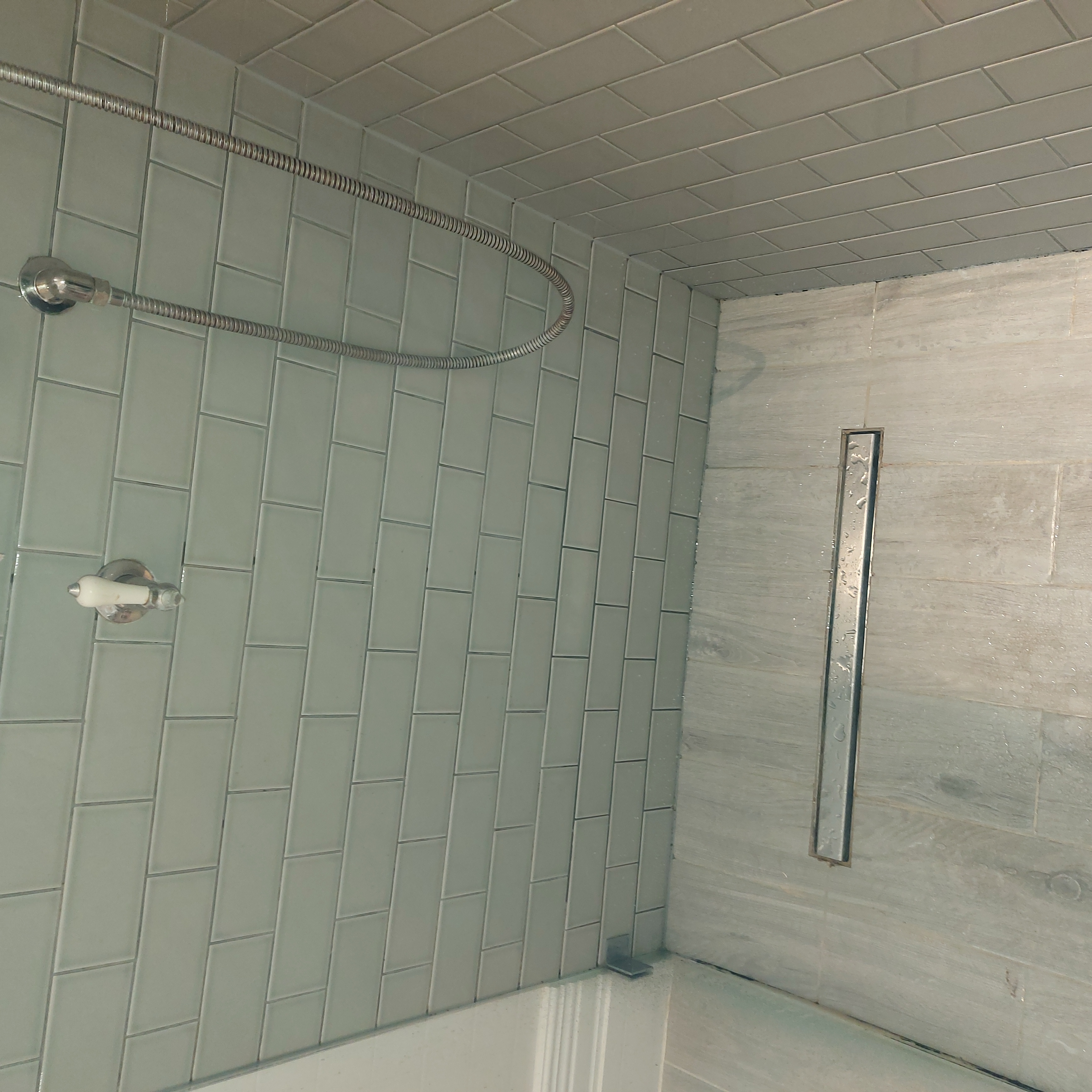 Blocked shower waste investigated in Highgate prior to clearance.
