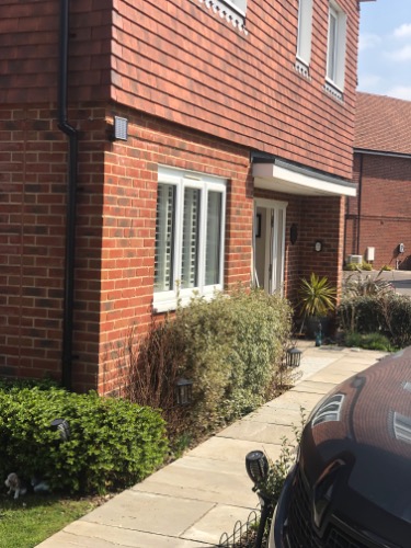 CCTV inspection image showing foul drainage conditions at a property in Lewes (BN8) following completion of drainage works.