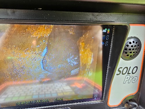 Blocked main drain cleared using high-pressure water jetting at a property in Waterlooville.