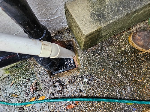 Blocked external gully cleared at a property in Eastbourne (BN21).