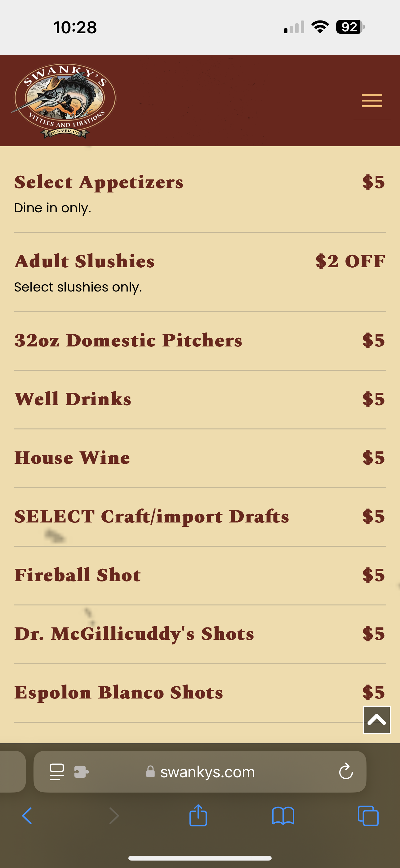 Swanky's Vittles and Libations