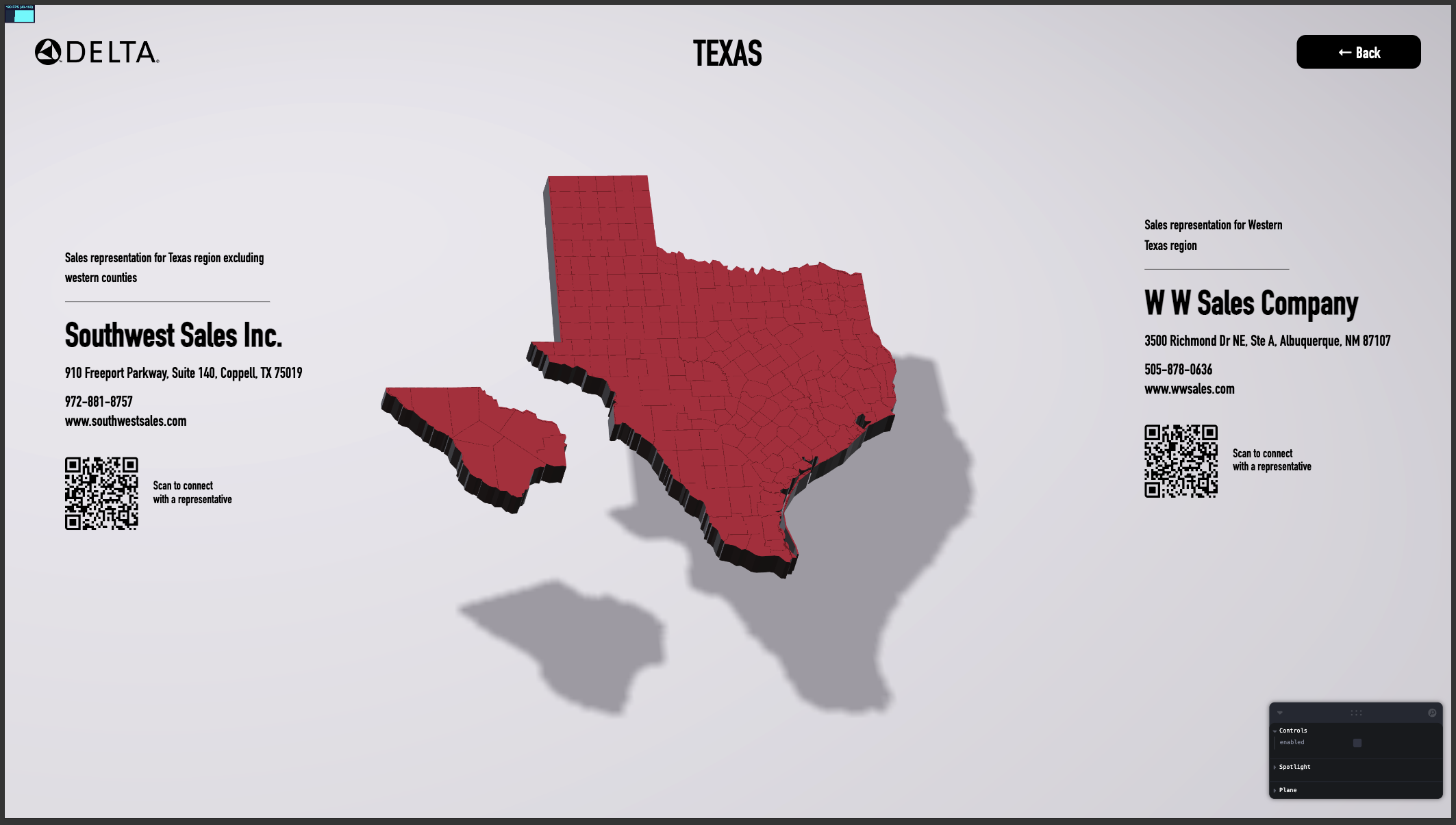 Delta USA Store Locator – Texas Region Map screenshot 2