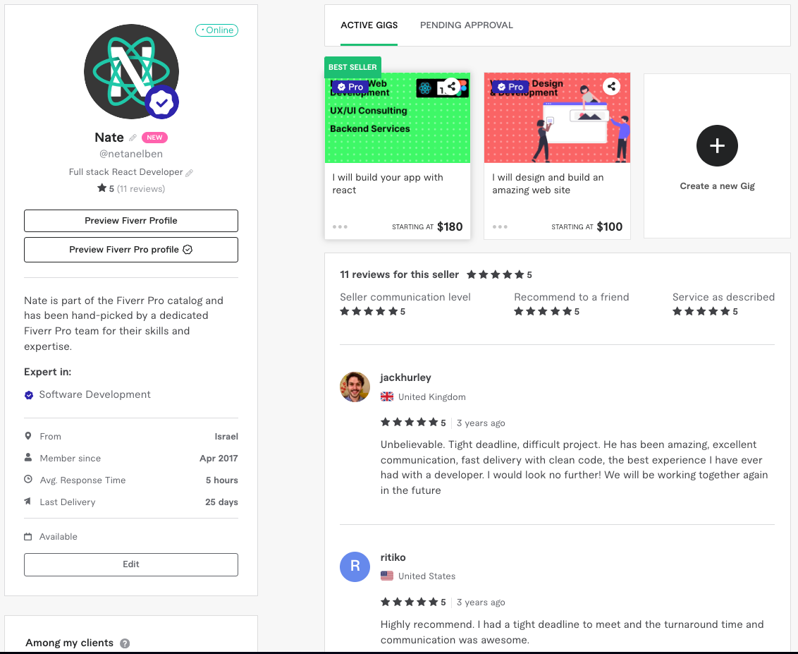 Fiverr screenshot 1