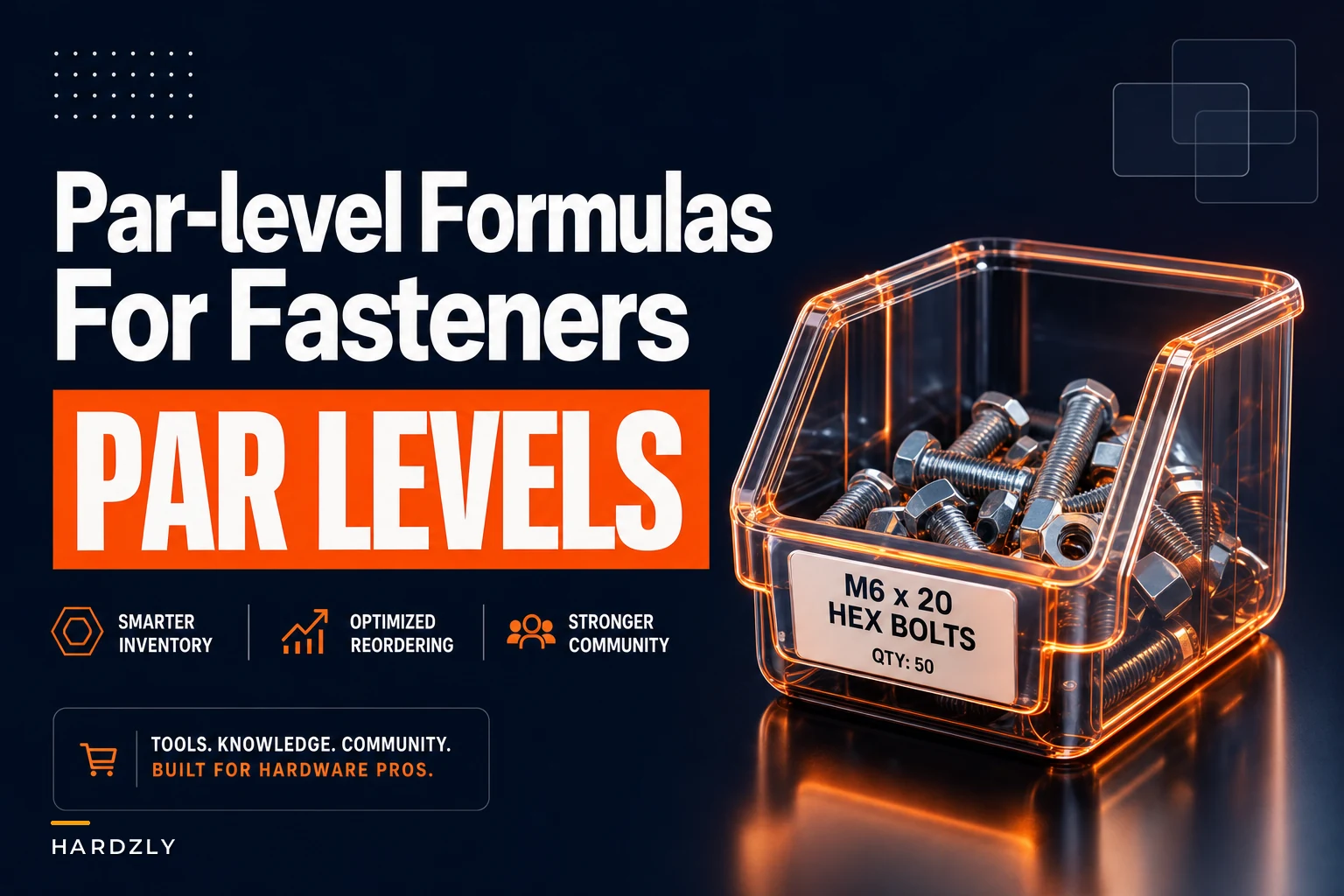 Par-level formulas for nails, screws and adhesives: worked examples and quick calculators for small hardware stores
