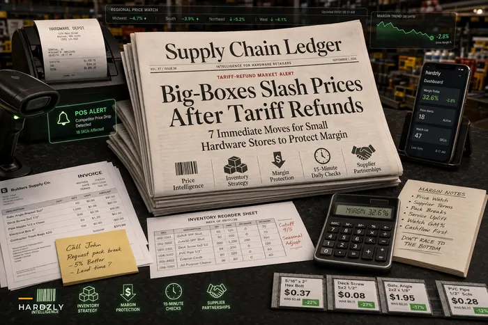 When Big-Boxes Use Tariff Refunds to Cut Prices: 7 Immediate Moves Small Hardware Stores Should Run This Week