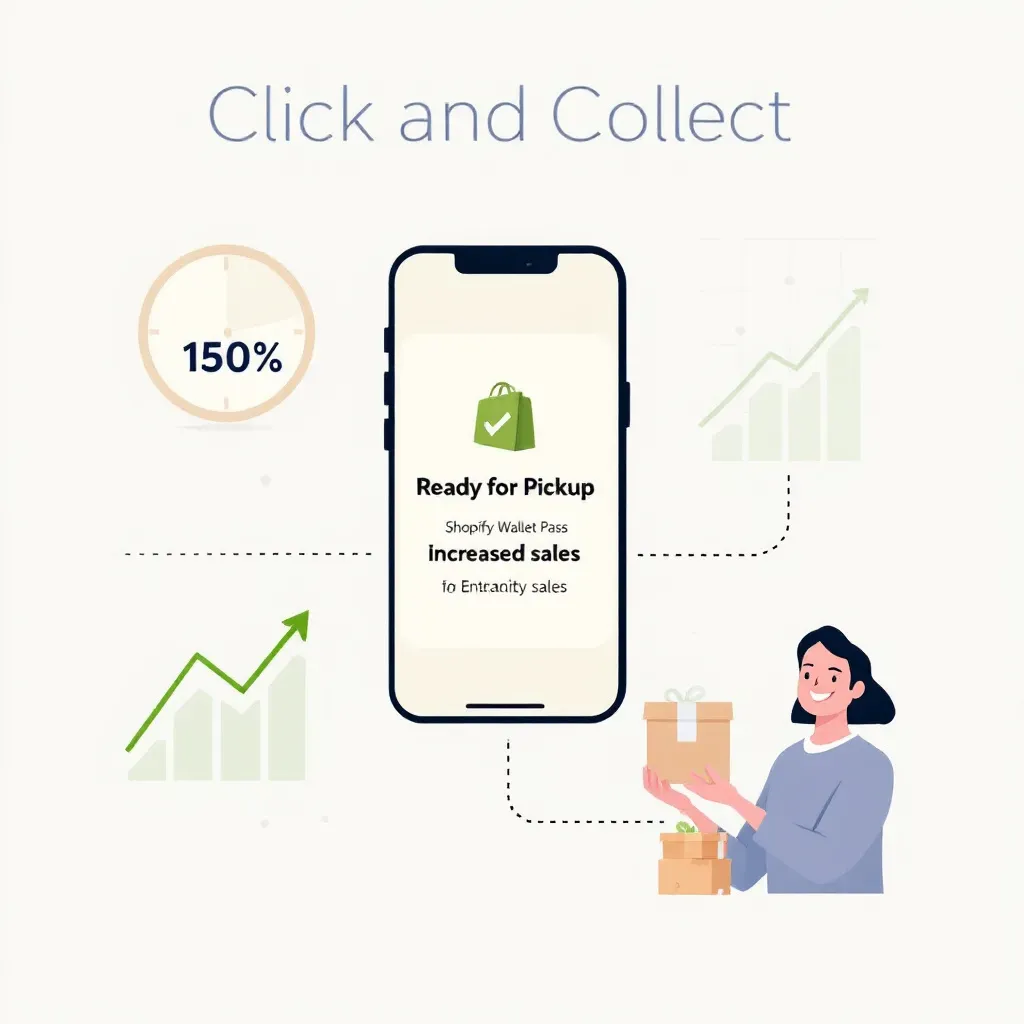 Graphic illustrating the benefits of click and collect for retailers and customers.