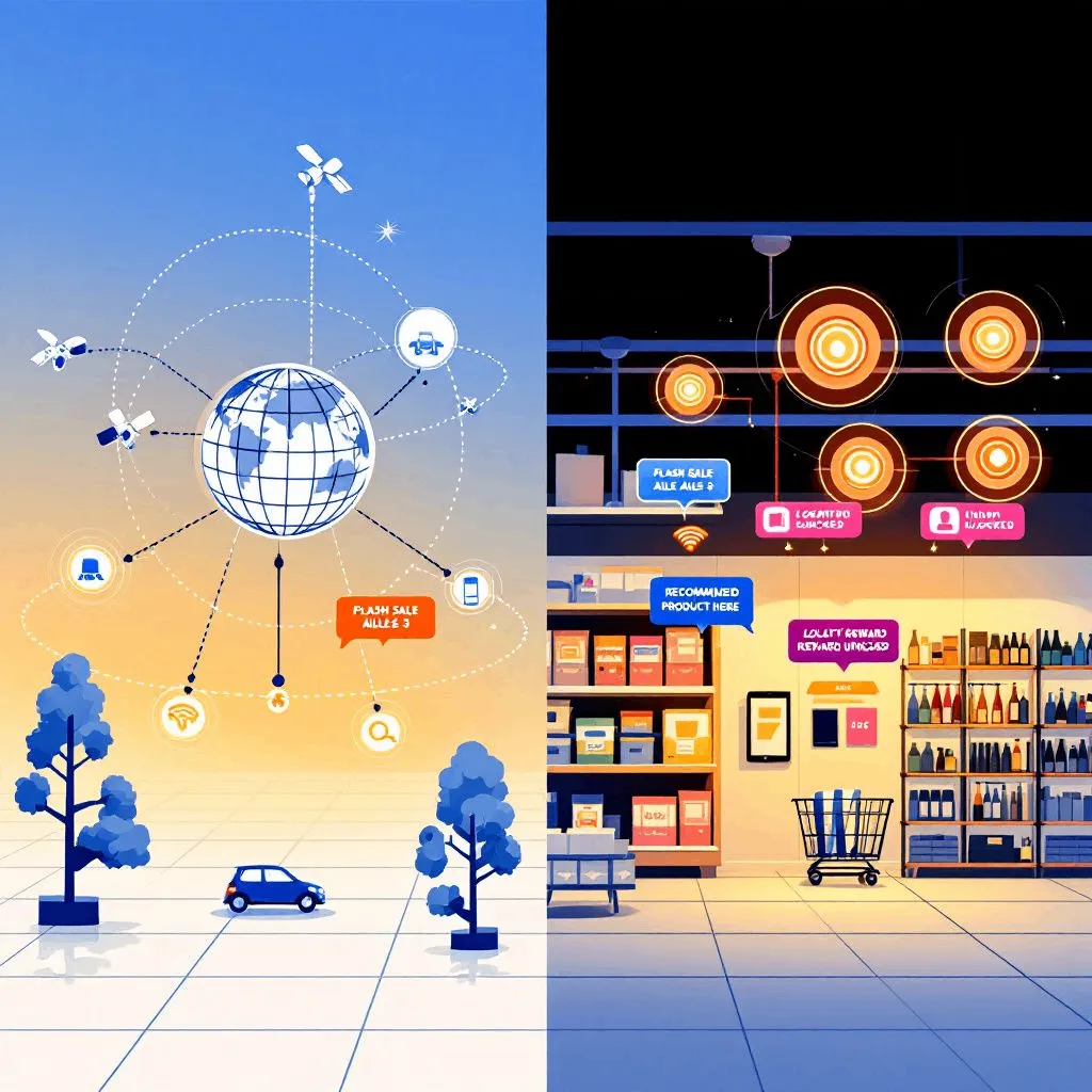 Evolution of location-based marketing technologies from GPS to beacon networks enabling mobile engagement