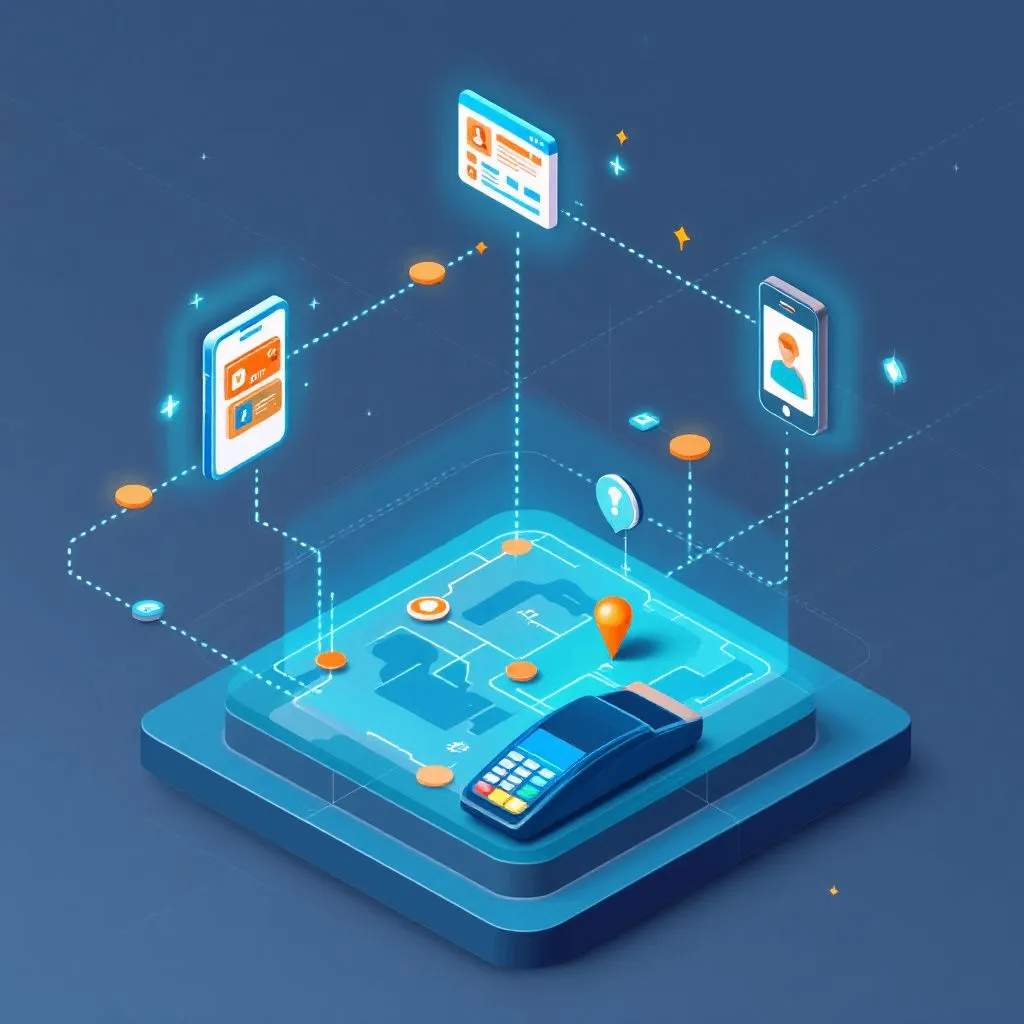 Mobile wallet integration diagram showing location-triggered loyalty rewards