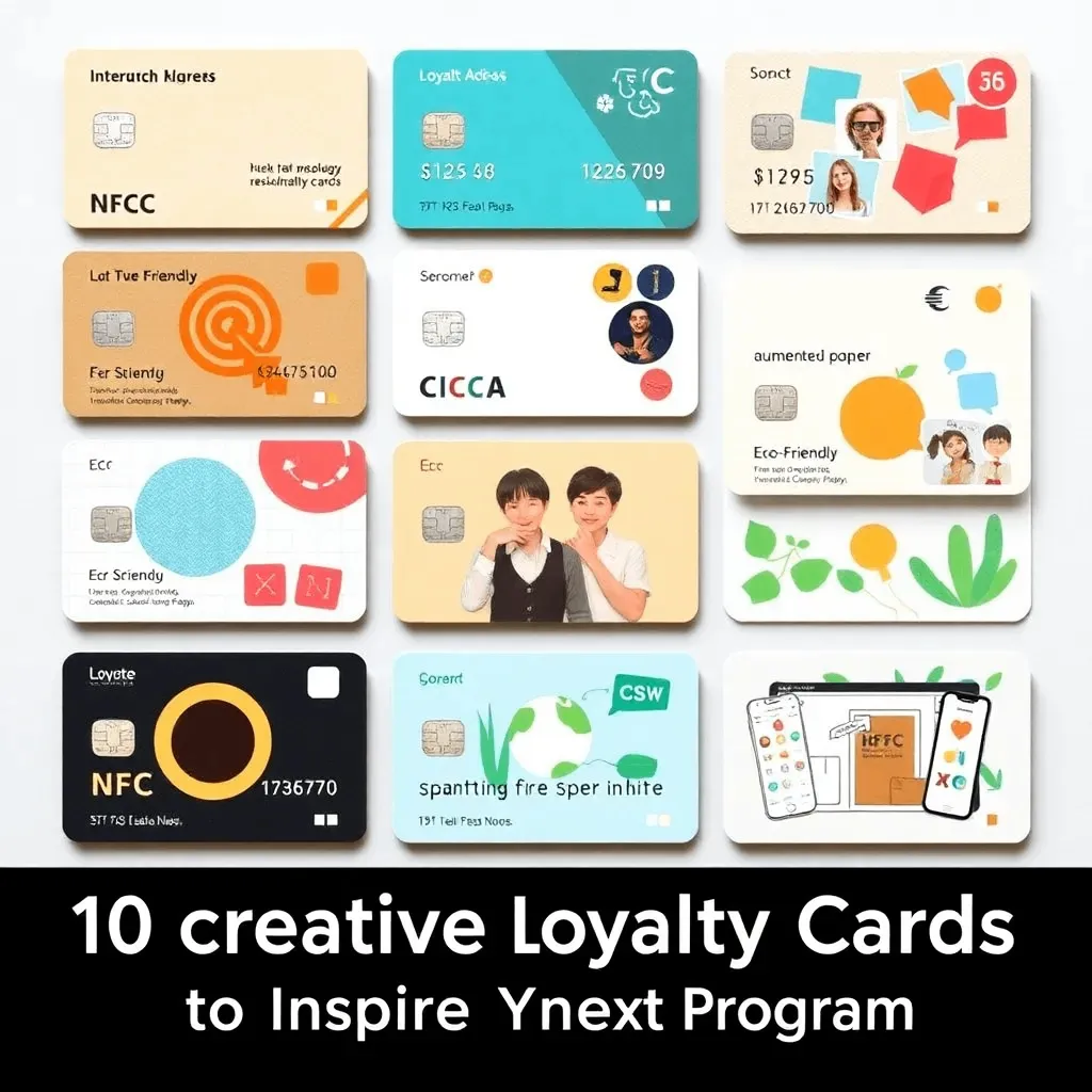 Various innovative and creative loyalty card designs showcasing unique features