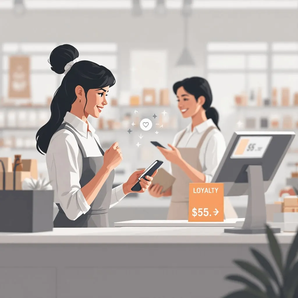 Shopper using a digital wallet at retail checkout showcasing retail technology trends