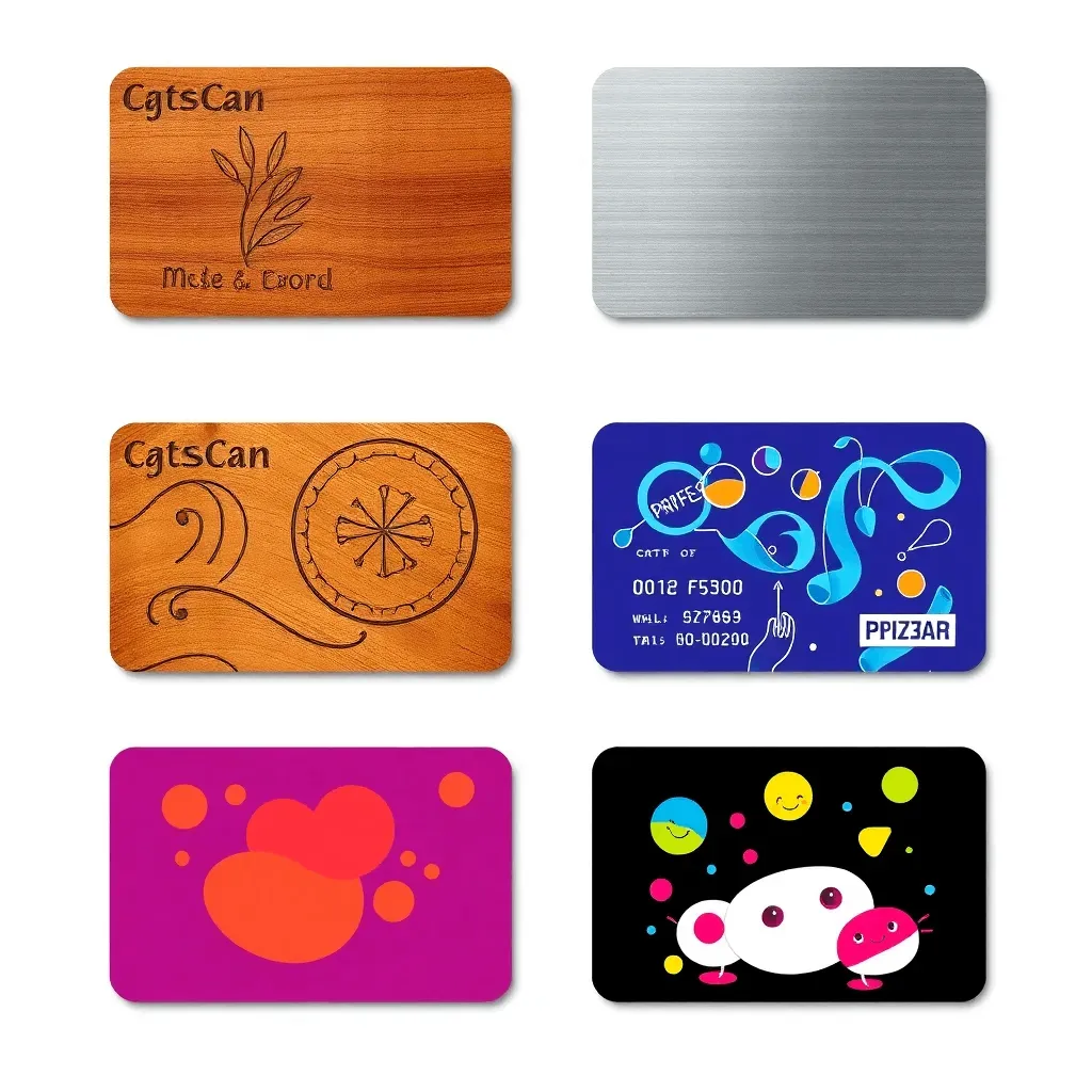 Innovative creative loyalty cards designs showcasing modern shapes and interactive features