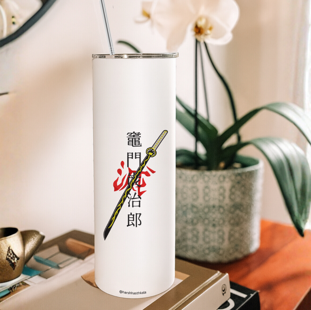 Demon Slayer Anime Steel Tumbler with Straw & Free Keychain