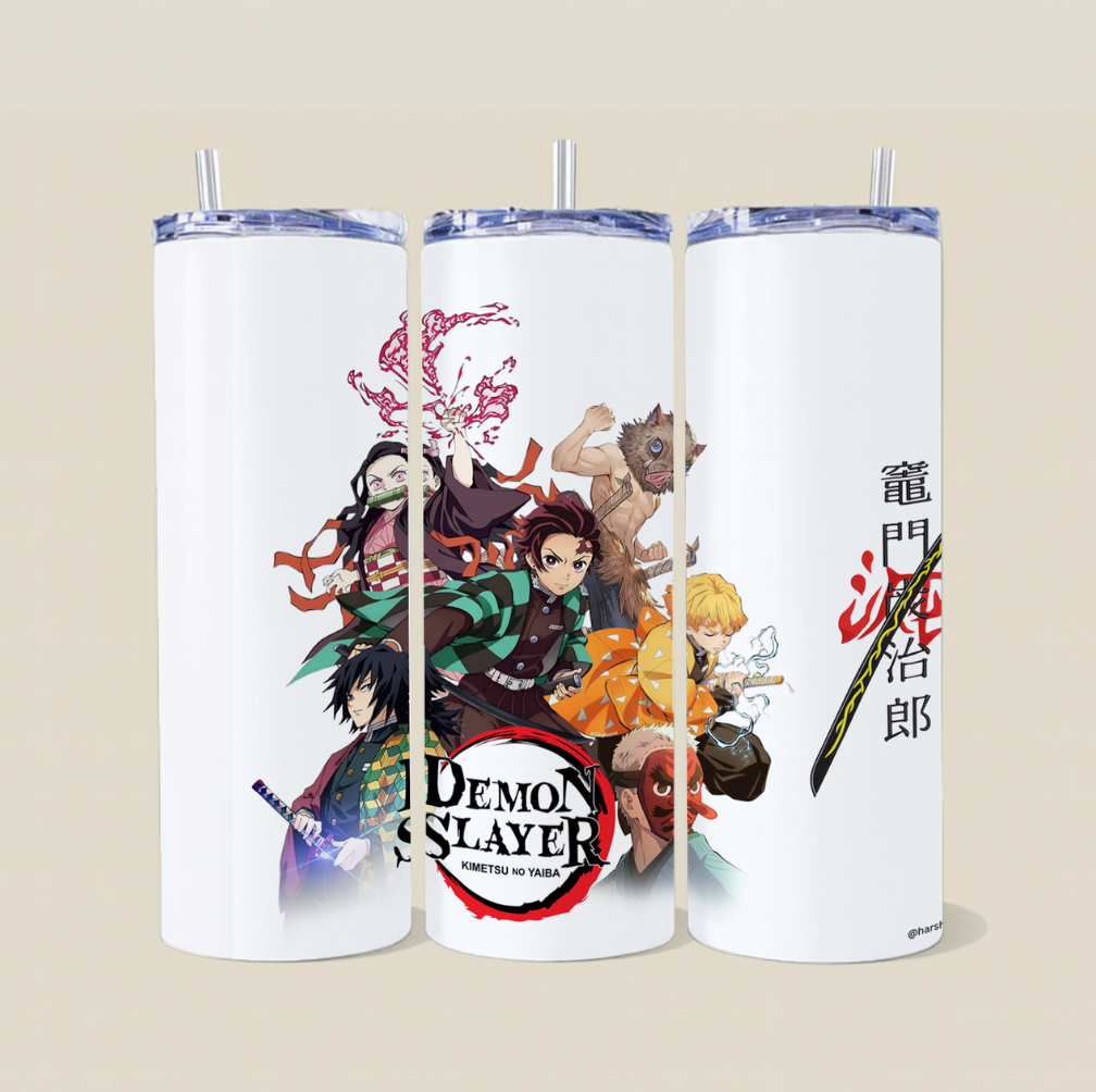 Demon Slayer Anime Steel Tumbler with Straw & Free Keychain
