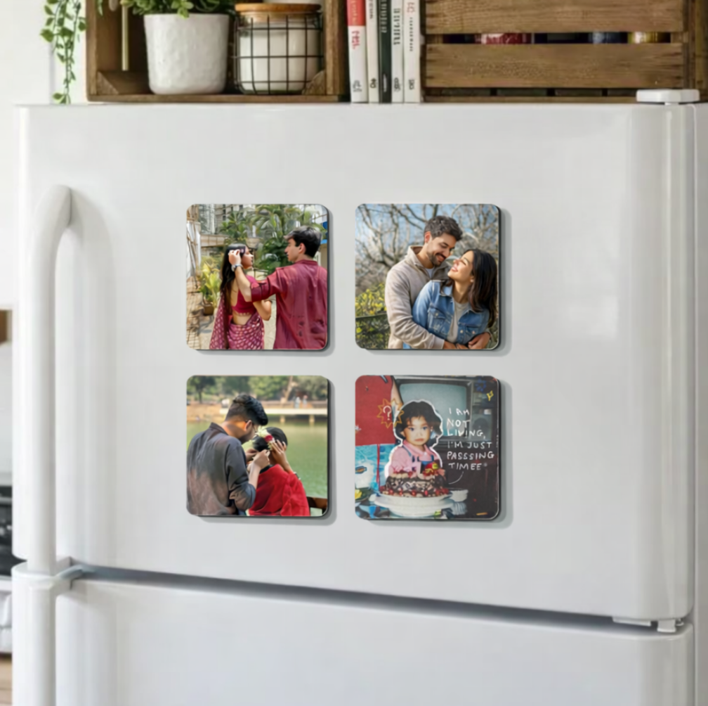 Forever Moments – Set Of 4 Personalized Photo Fridge Magnets