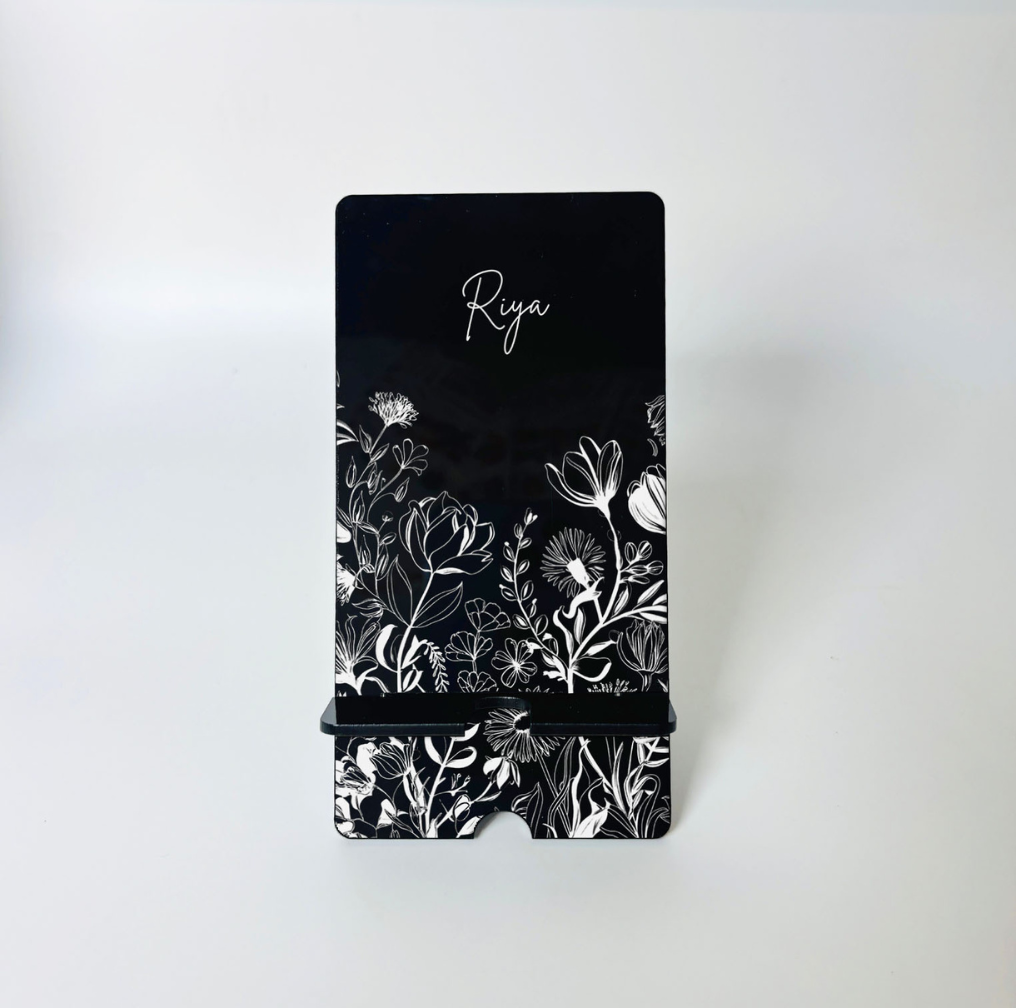 Personalized Acrylic Phone Stand Floral Design