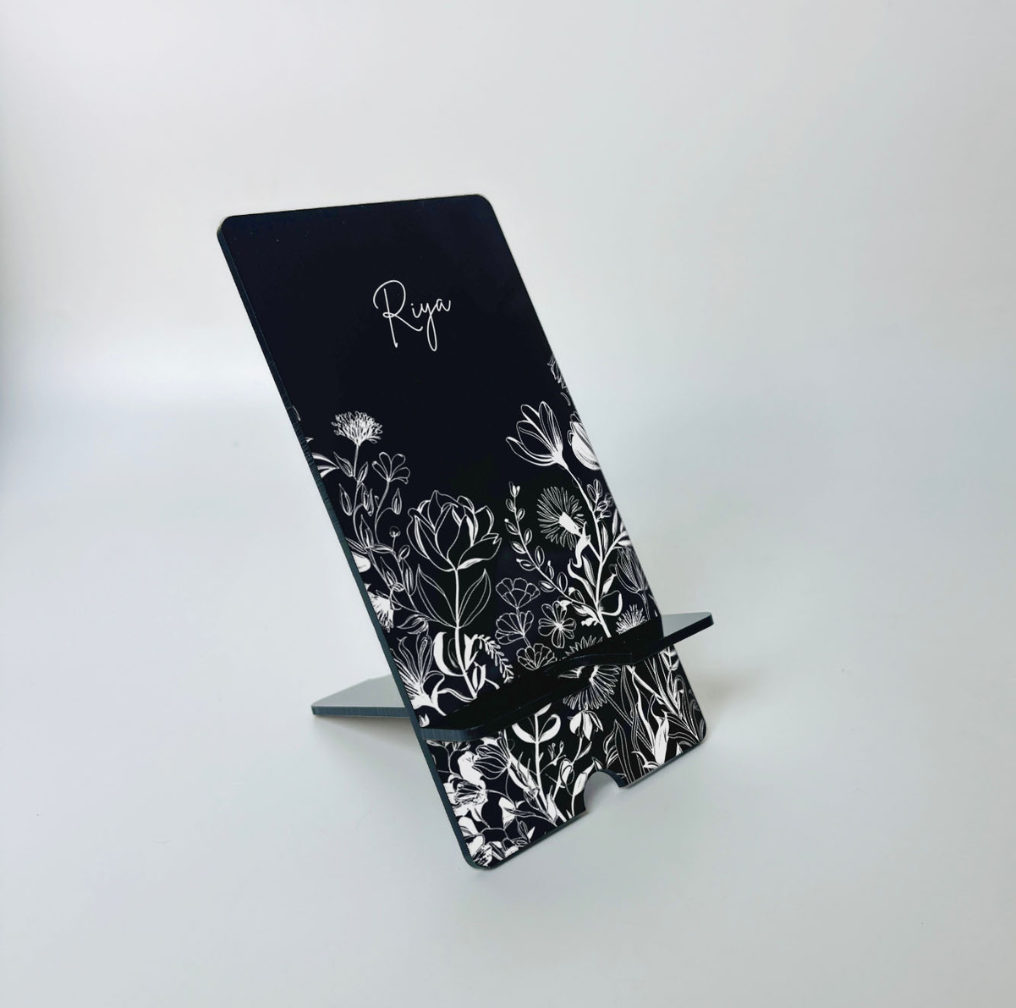 Personalized Acrylic Phone Stand Floral Design