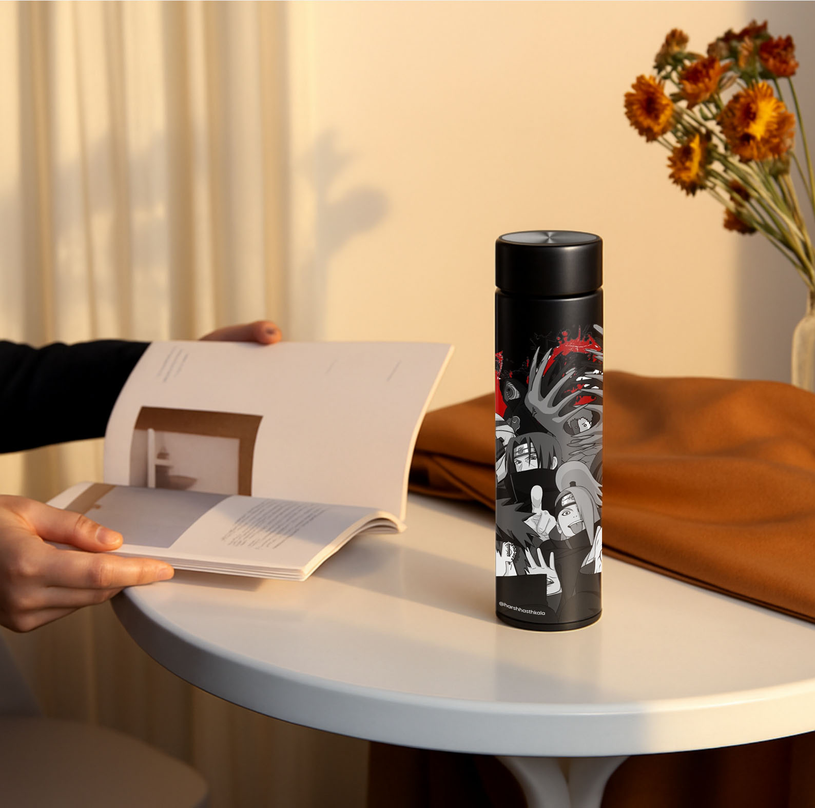 Anime Akatsuki UV Printed Black Stainless Steel Th