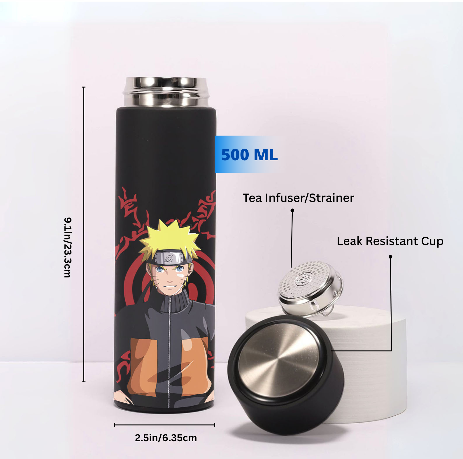 Naruto Black Stainless Steel Bottle