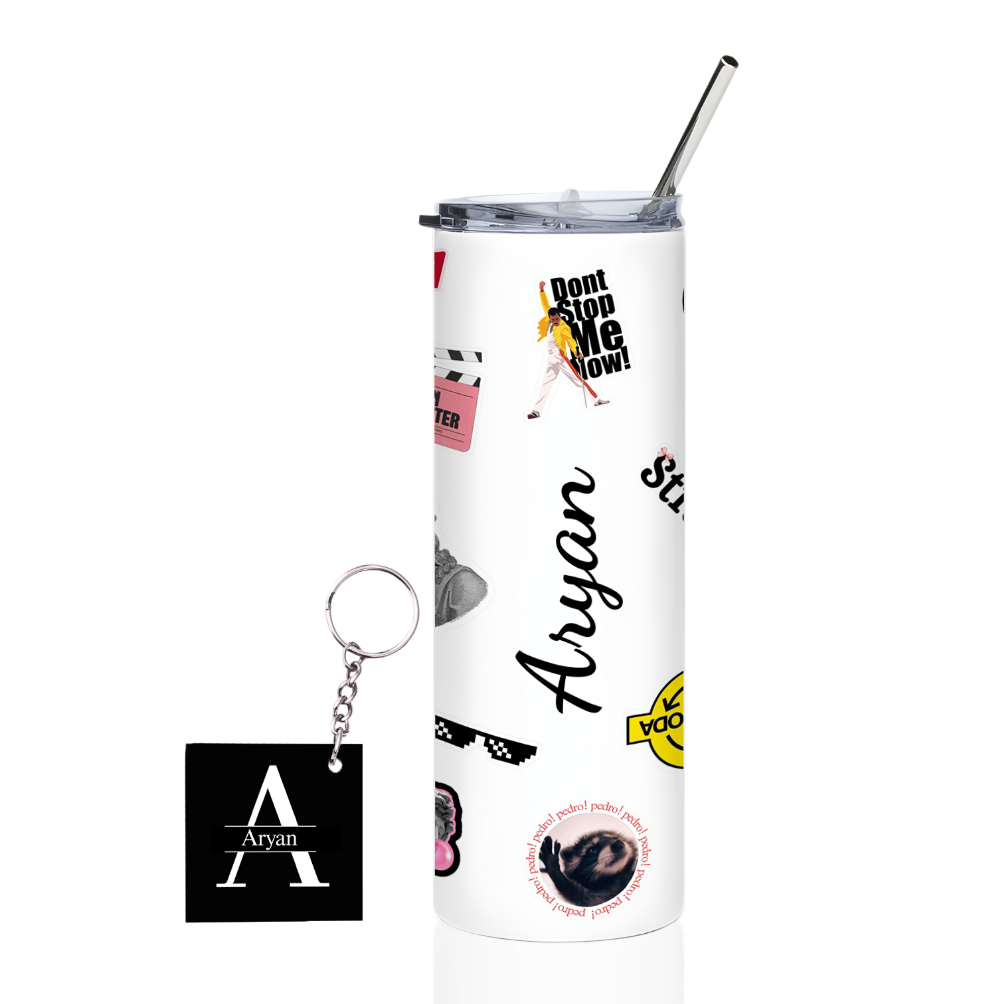 Personalized Name Collage Stainless Steel Tumbler