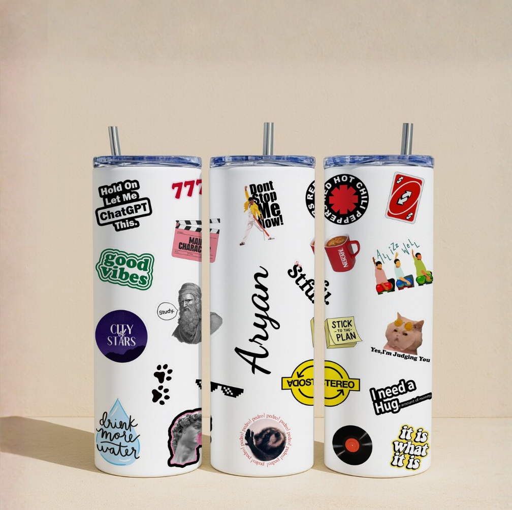 Personalized Name Collage Stainless Steel Tumbler