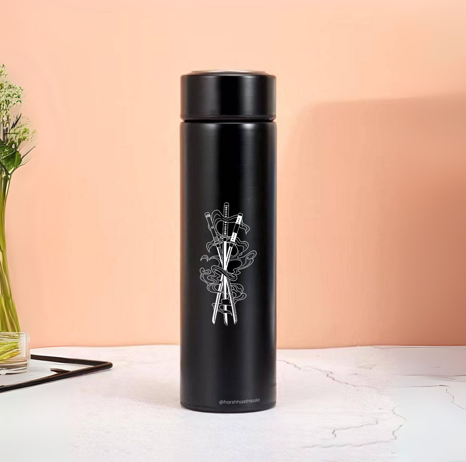 Zoro Anime Black Stainless Steel Bottle