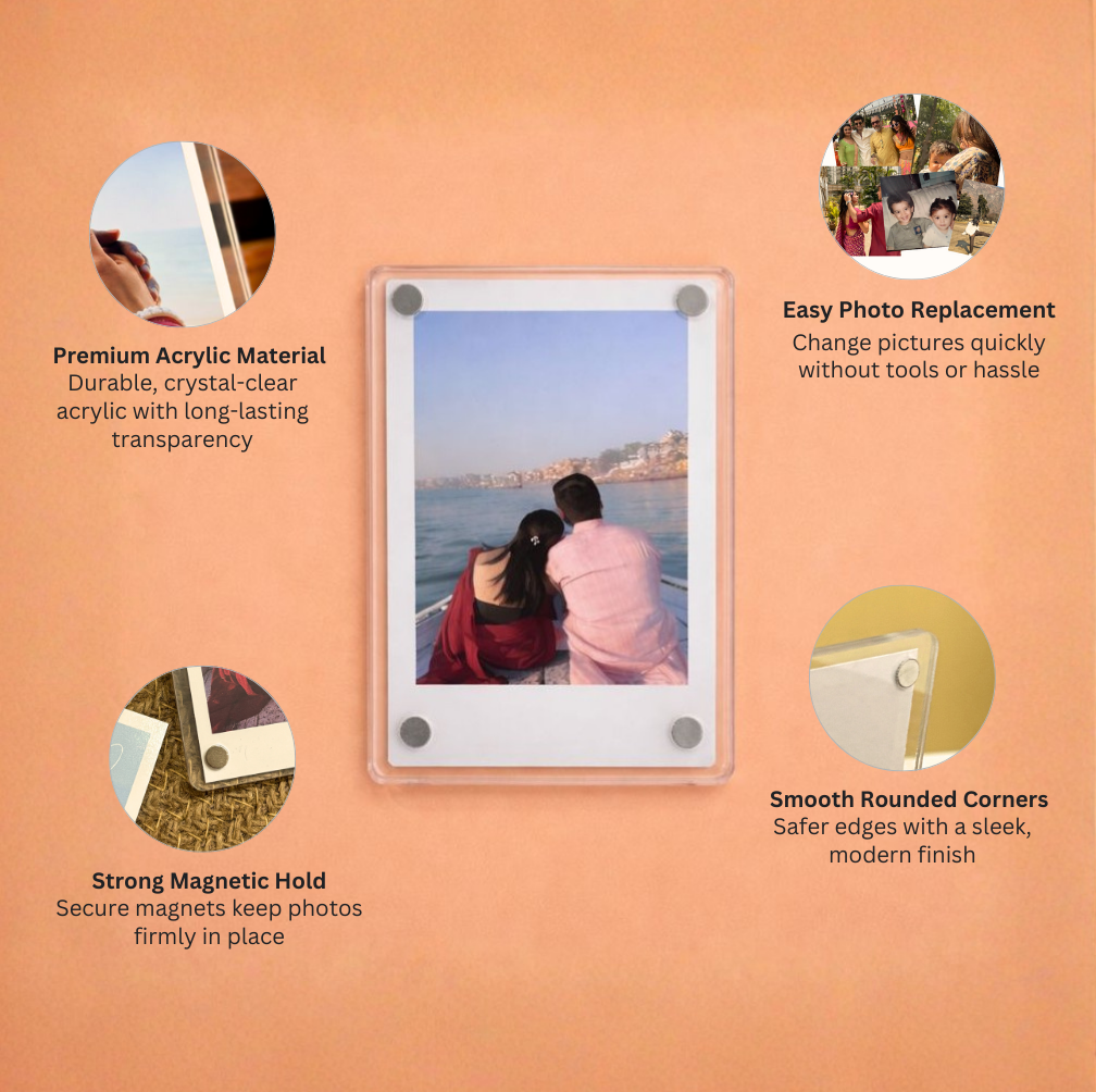 Magnetic Photo Frames Set of 5 personalized photo frames