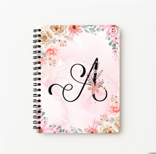 Floral Initial A Spiral Diary