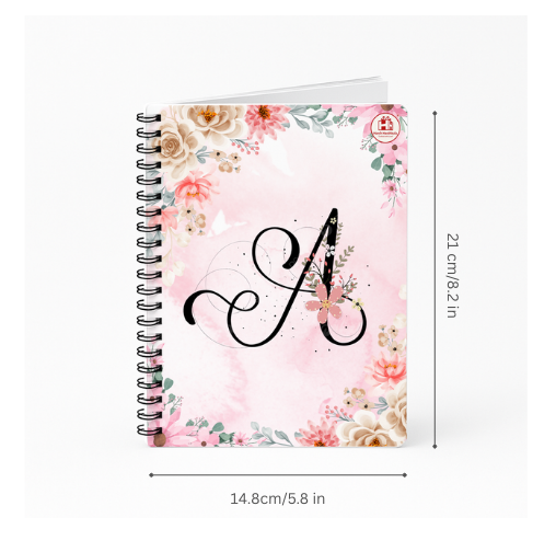 Floral Initial A Spiral Diary