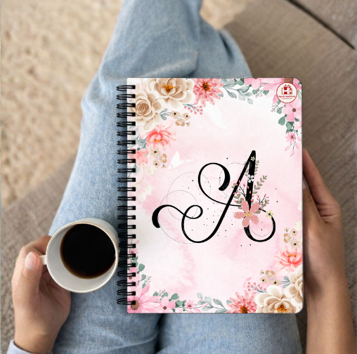 Floral Initial A Spiral Diary